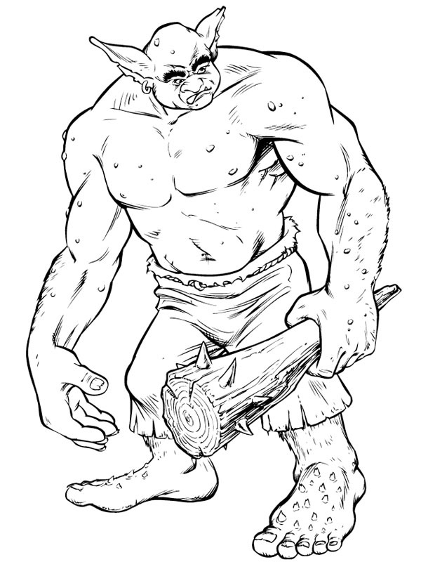 The Troll from Harry Potter Coloring page