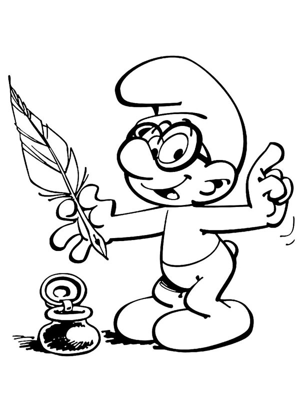 Poet Smurf Coloring page