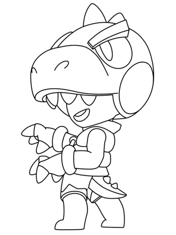 Brawl Stars Dino Leon Coloring page