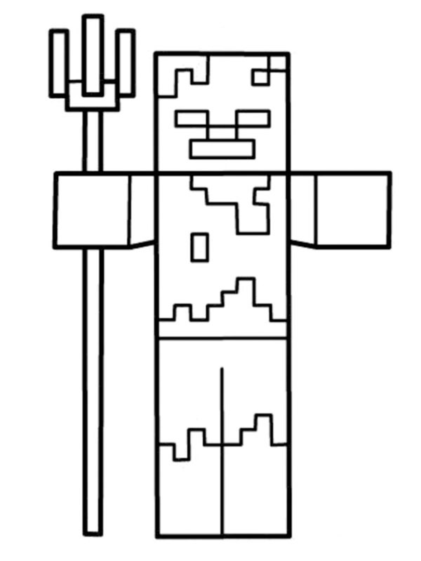 Drowned (Minecraft) Coloring page