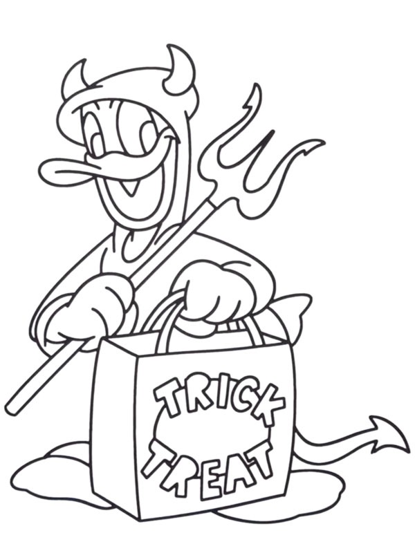 Devil Donald Duck Coloring page