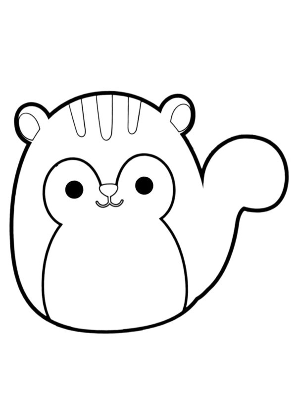 Squirrel Sawyer Squishmallows Coloring page