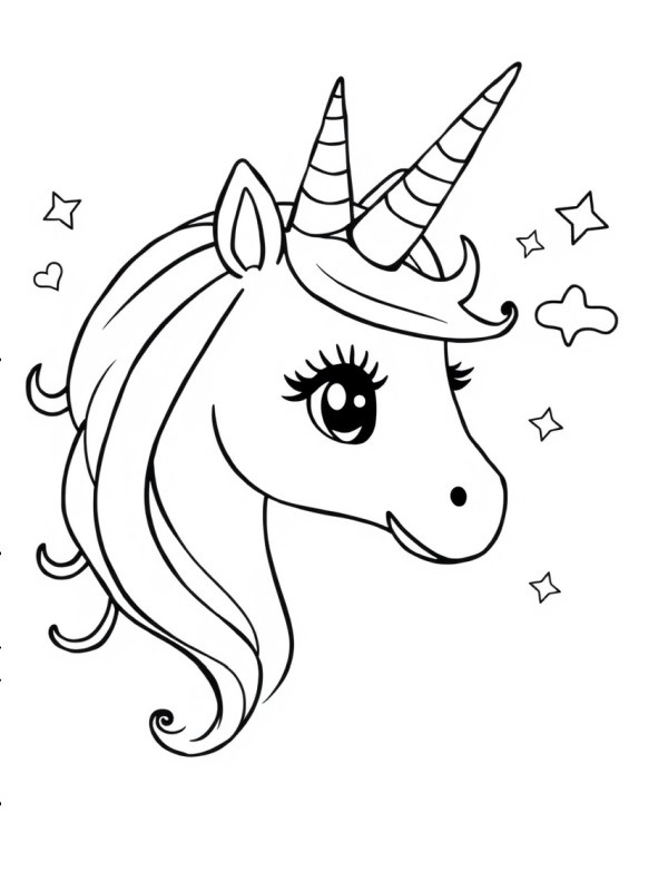 unicorn head Coloring page