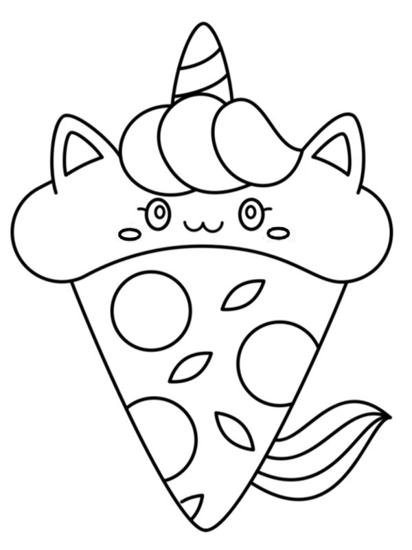 Unicorn Pizza Coloring page