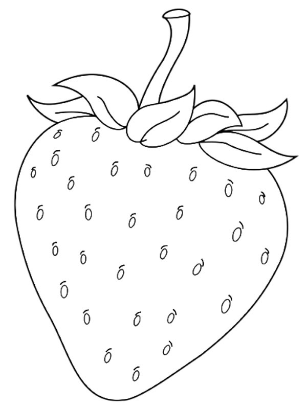 Simple Strawberry Coloring page