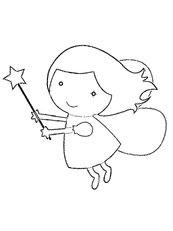 Simple fairy Coloring page