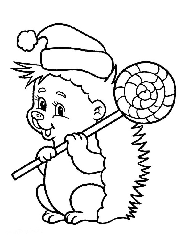 Hedgehog carries candy Coloring page