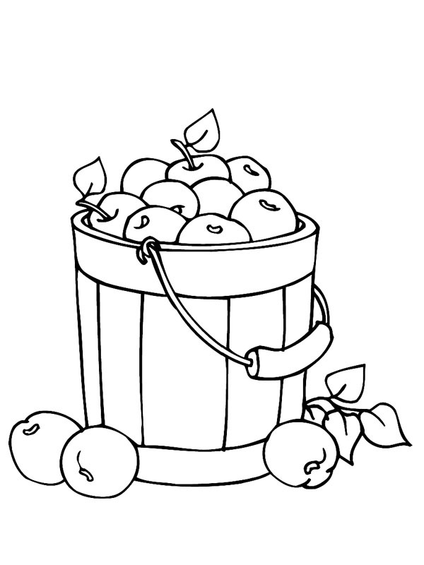 Bucket of apples Coloring page