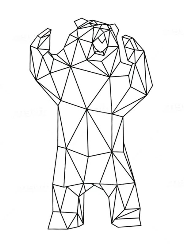 Geometric bear Coloring page