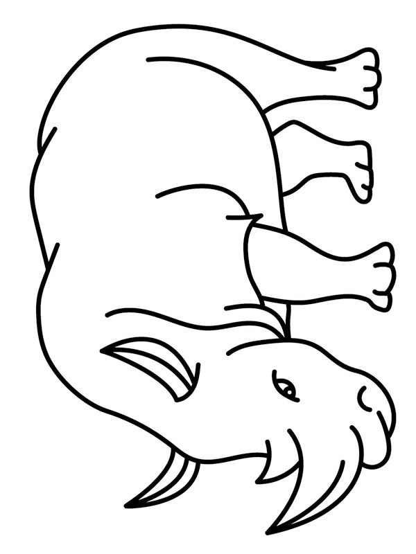 Dangerous rhino Coloring page