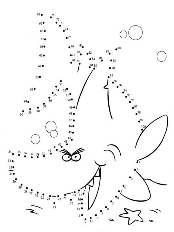 Shark point to point Coloring page