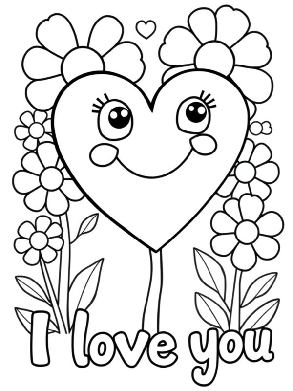 Heart I Love You Coloring page