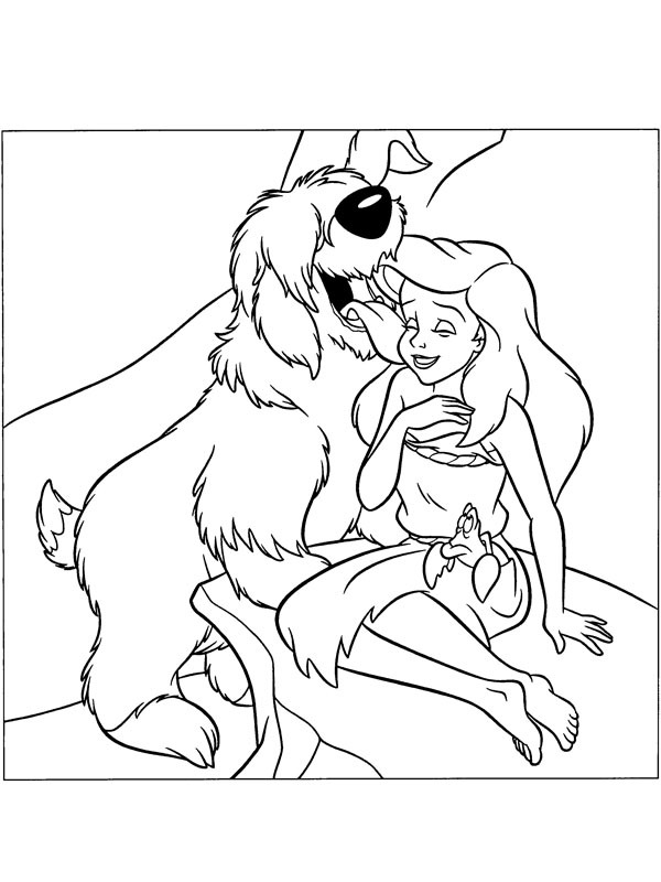 Dog Max and Ariel Coloring page