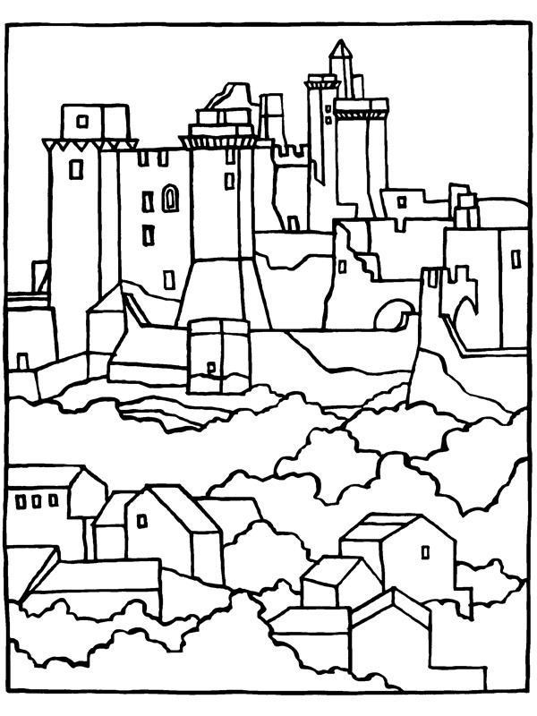 Bonaguil castle Coloring page