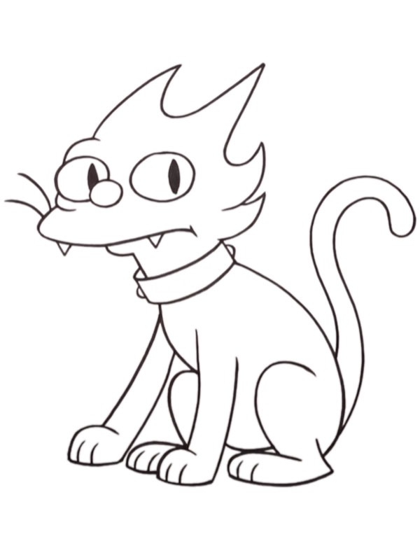 Cat Snowball Coloring page