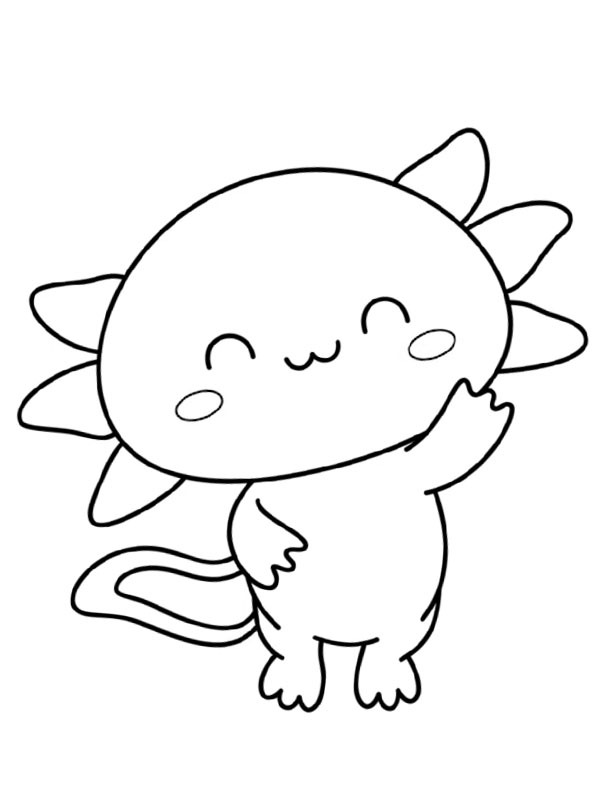 Kawaii Axolotl Coloring page