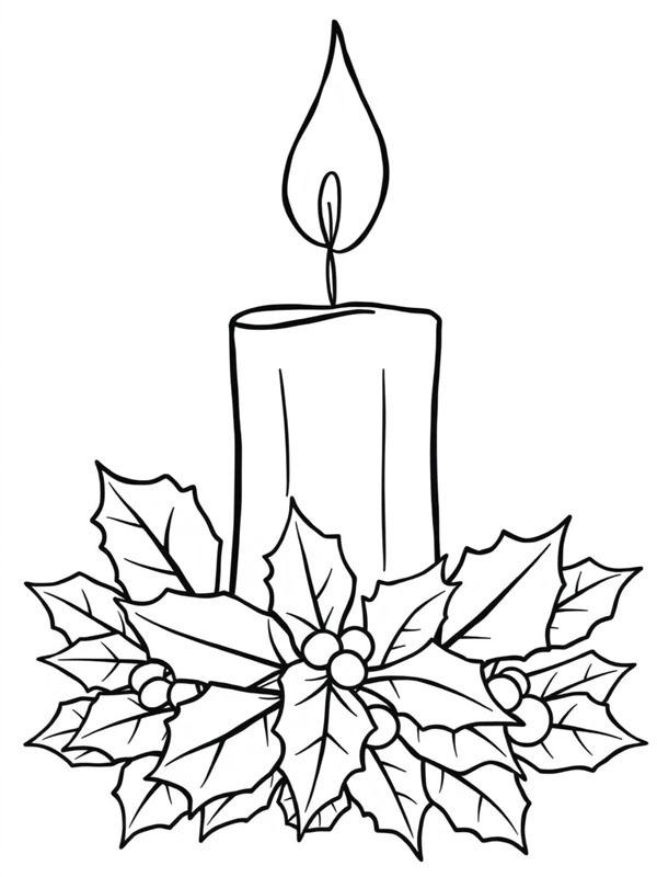 Christmas candle Coloring page