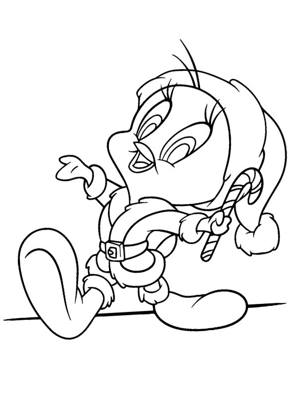 Christmas Tweety Coloring page