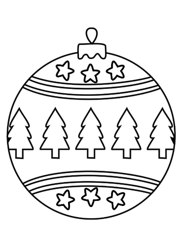 Christmas bauble Christmas tree Coloring page