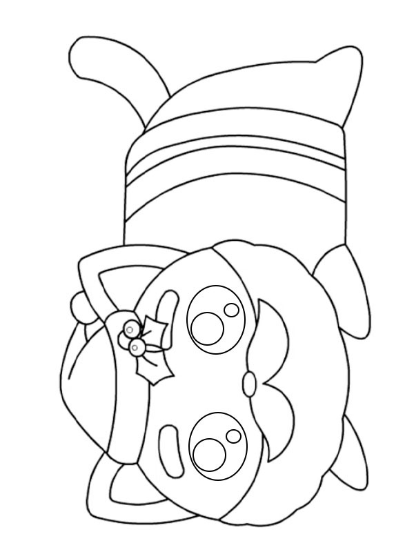 Santa Cat Coloring page