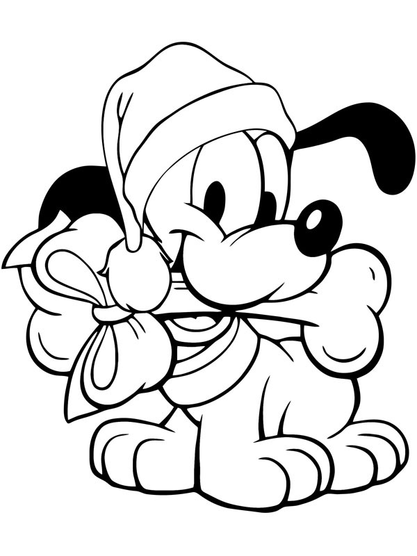 Christmas Pluto Coloring page