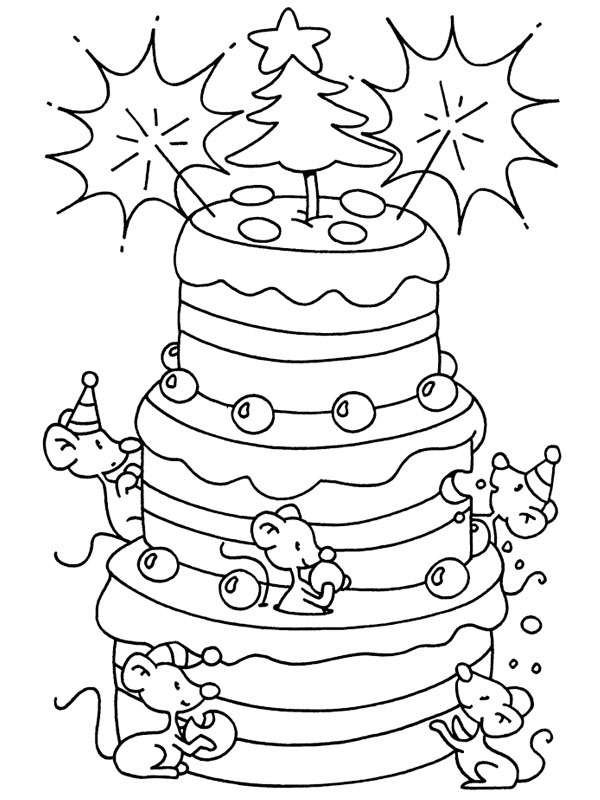 Christmas pie Coloring page