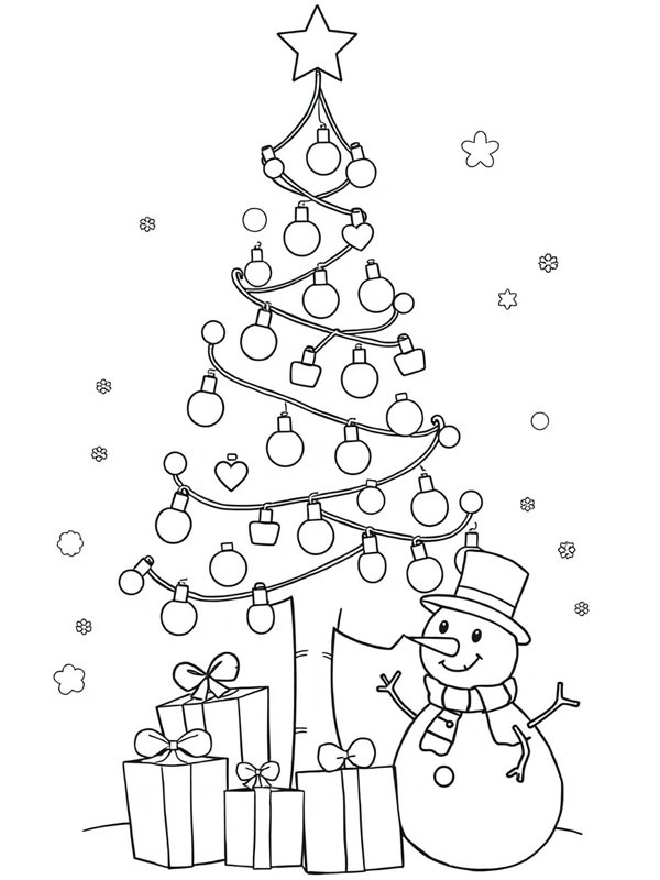 Christmas Lights In The Shape Of a Tree Coloring page