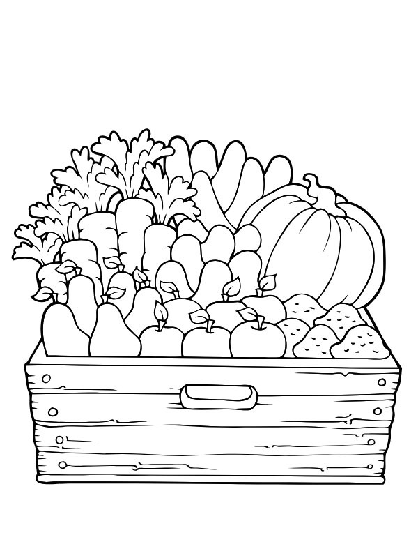 Crate of vegetables Coloring page