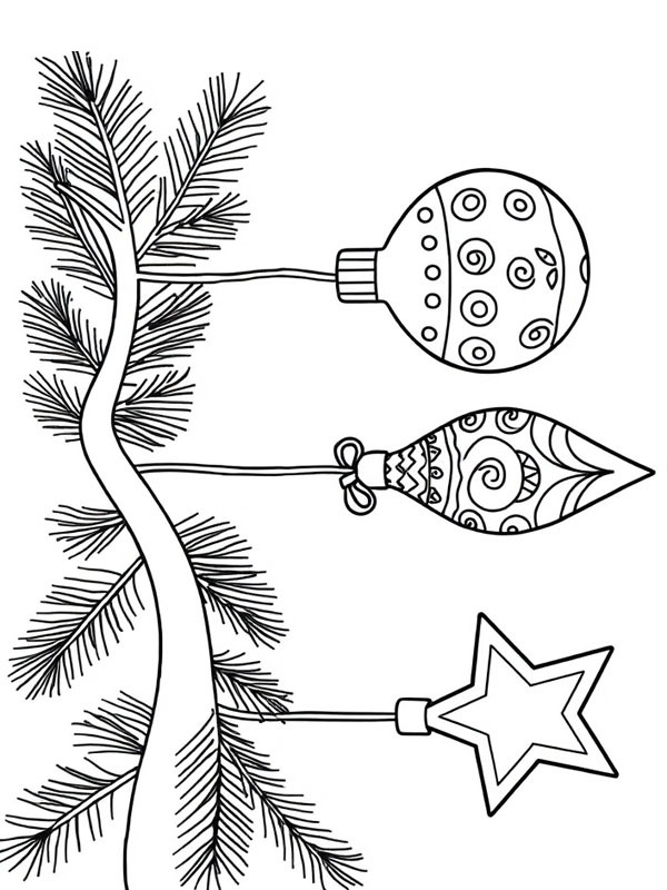 Traditional baubles Coloring page