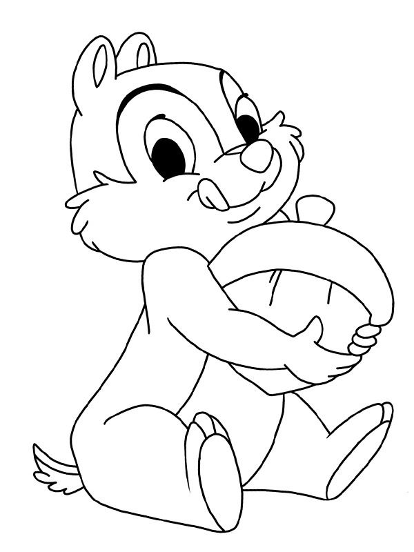 Chip sits Coloring page