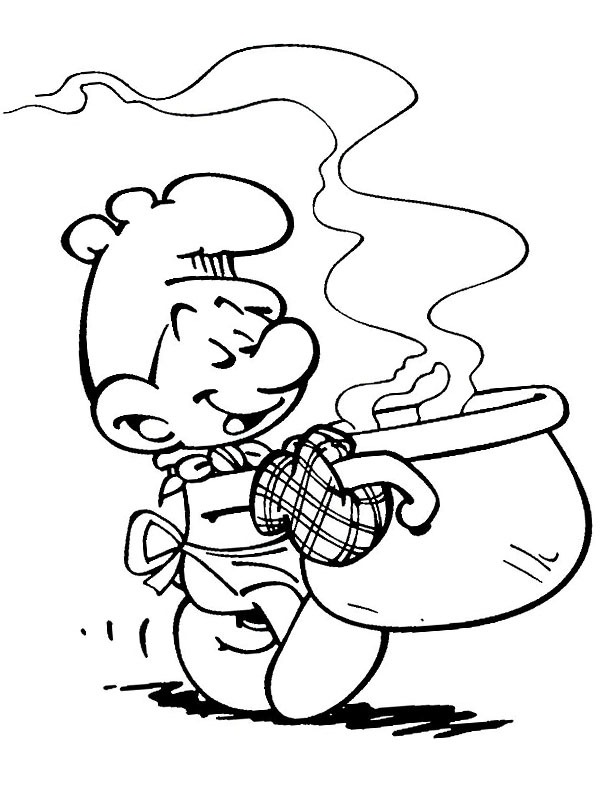 Cook Smurf Coloring page