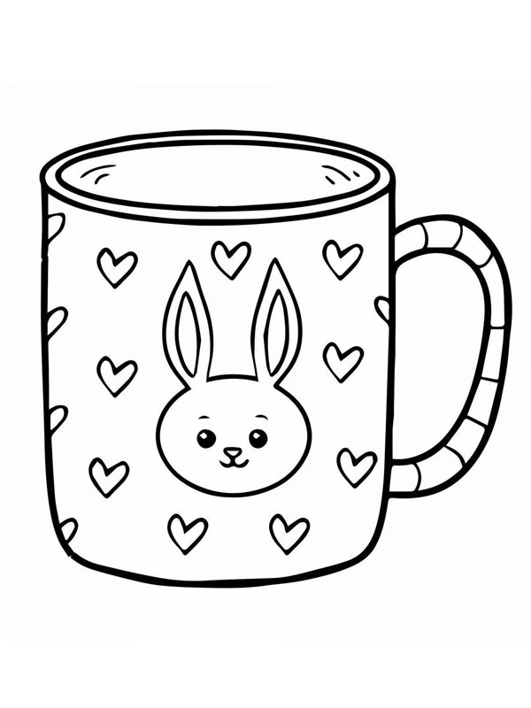 Mug rabbit Coloring page