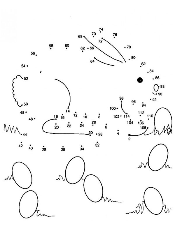 Rabbit dot to dot Coloring page