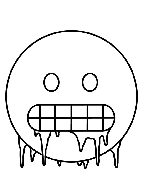 Cold Face Emoji Coloring page