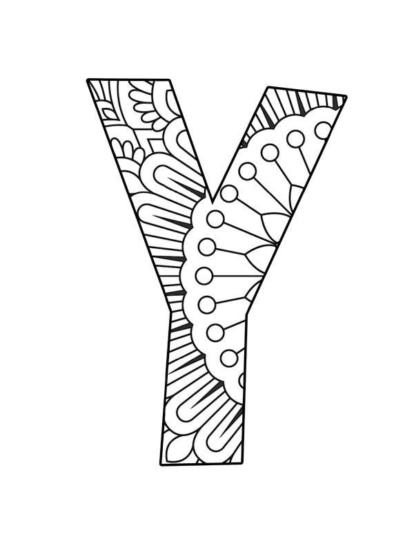 Letter Y Mandala Coloring page