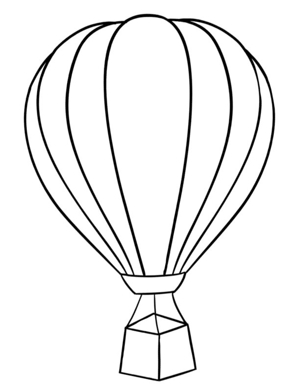 Easy Hot air balloon Coloring page