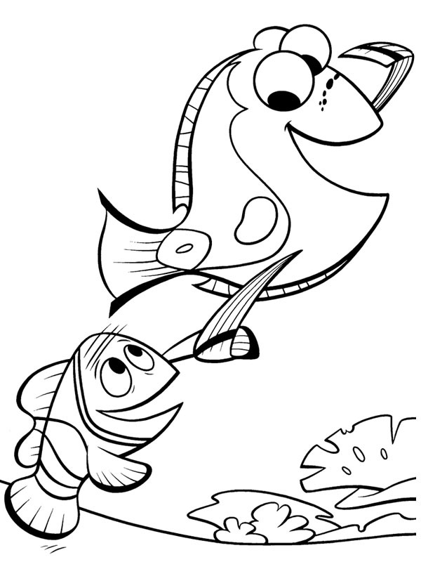 Marlin and Dory Coloring page