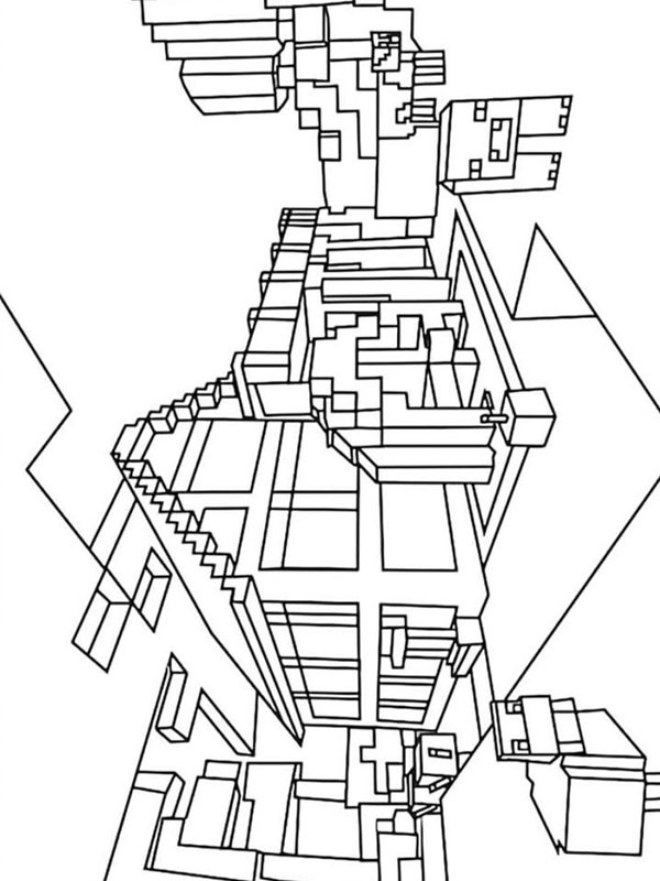 Minecraft house Coloring page