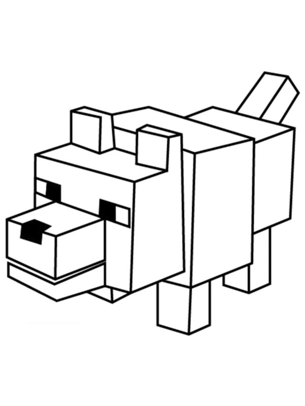 Minecraft Wolf Coloring page