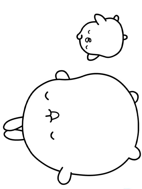 Molang and Piu Piu Coloring page