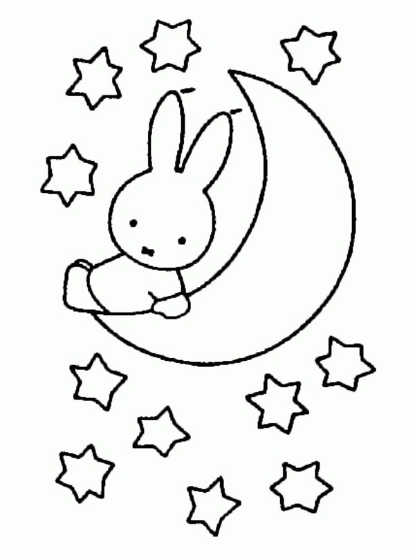 Miffy on the moon Coloring page