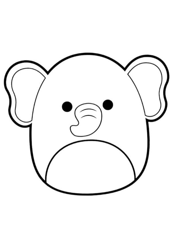 Elephant Mila Squishmallows Coloring Page - Funny Coloring Pages