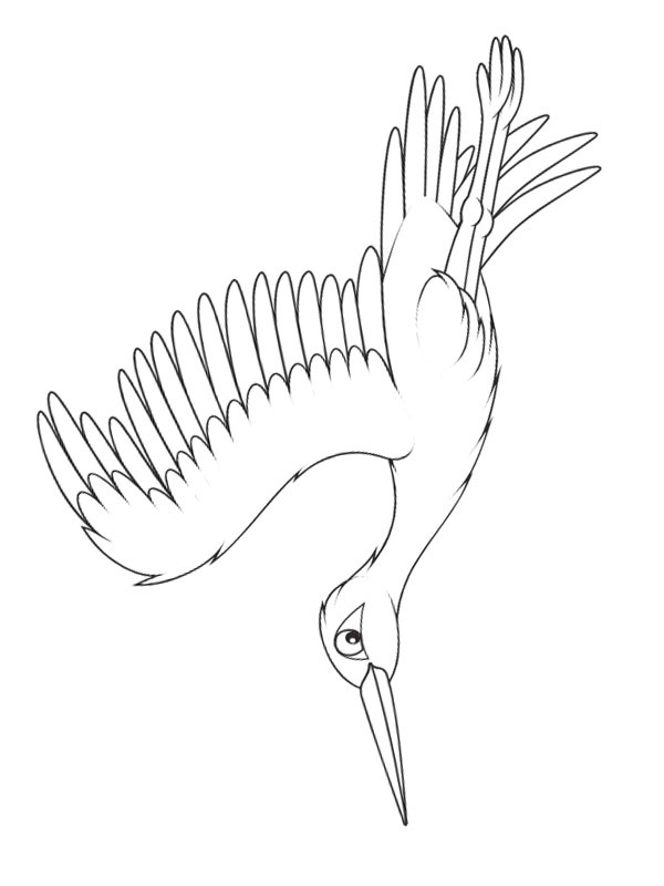 White stork Coloring page