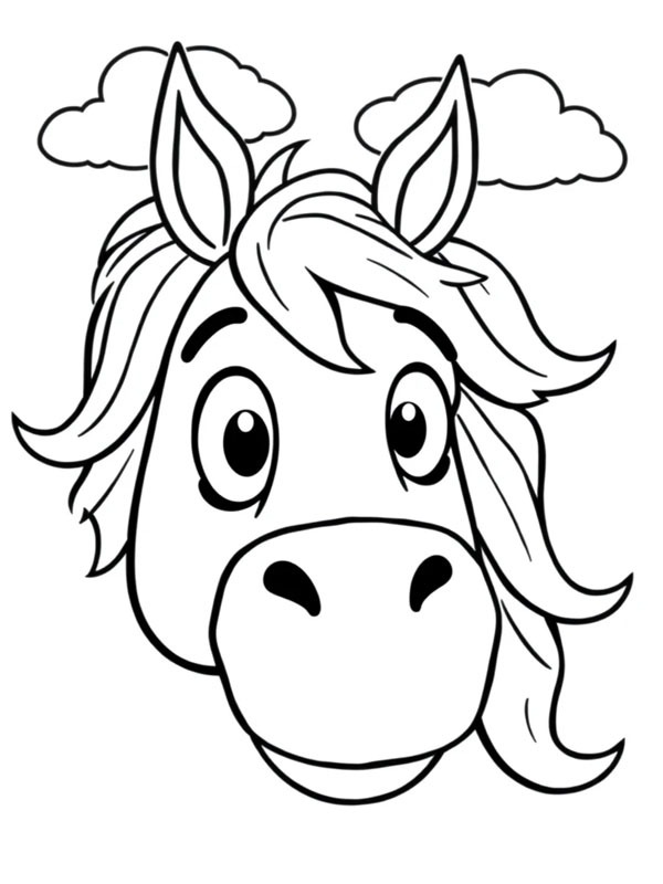 Horse head Coloring page