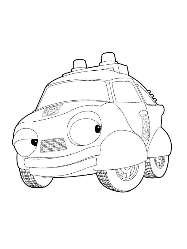 Paulie the police car Coloring page