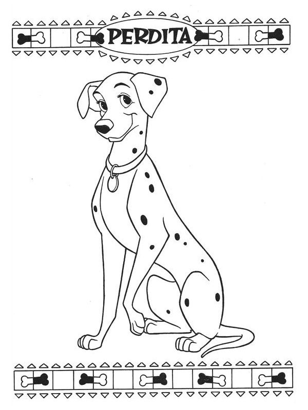 Dalmatian Perdita (101 Dalmatians) Coloring page