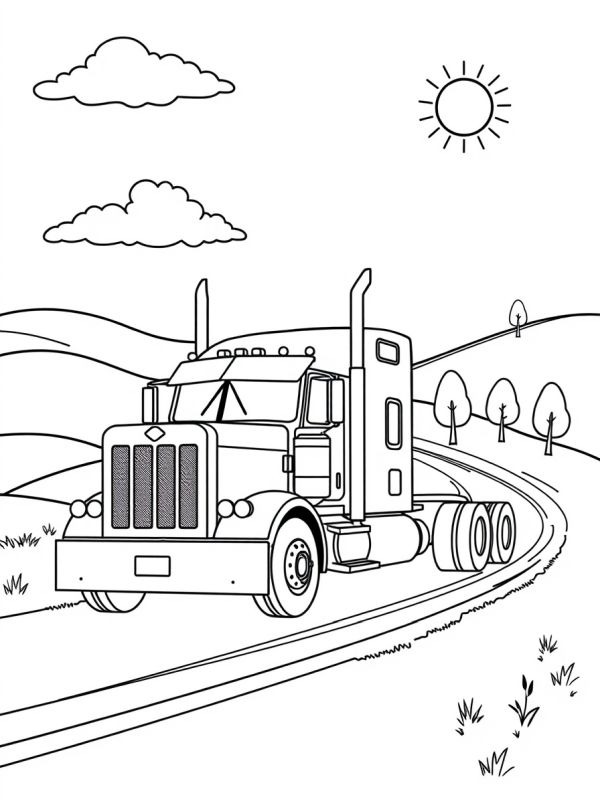 Peterbilt Truck Coloring page