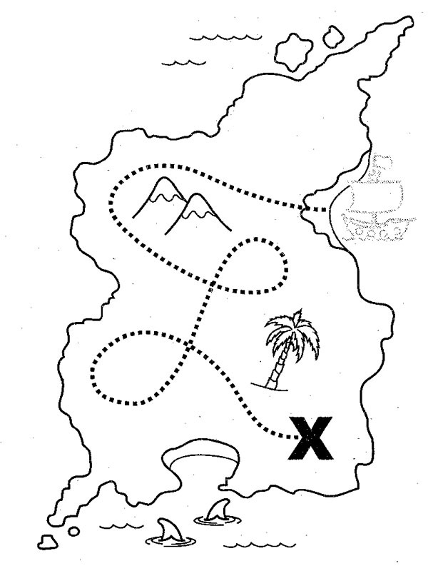 pirate map Coloring page