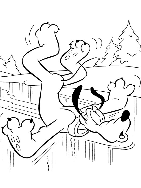 Pluto on the ice Coloring page