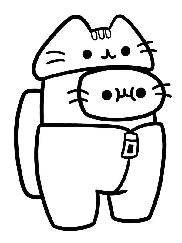 Pusheen Among Us Coloring page